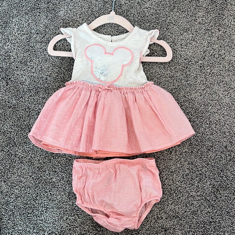 Disney Mickey dress girls with bloomers baby 0-3 months nwot